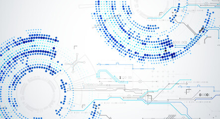 Abstract technology concept. Circuit board, high computer background. Vector illustration with space for content, web - template, business tech presentation.