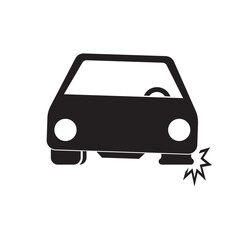 Poster - tire burst car icon