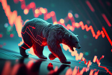 Stock Bear Market Red Downward Trend Charts On The Investment Trading Pessimistic Expectations, Generative AI.
