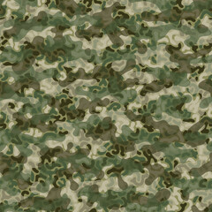 Wall Mural - Camouflage pattern background. Classic clothing style masking camo repeat print