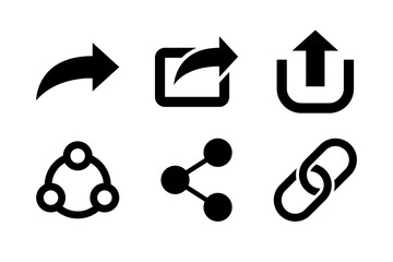 Fototapete - Share vector icons collection. Connection button. Share a file or link with users. Vector illustration.