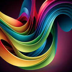 Poster - abstract colorful stripes background, ai generation