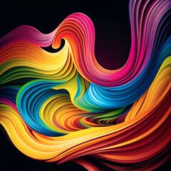 Poster - abstract colorful stripes background, ai generation