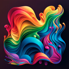 Poster - abstract colorful stripes background, ai generation