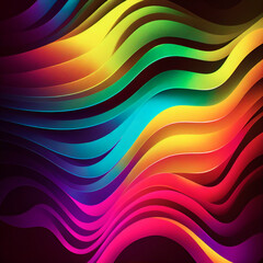 Aufkleber - abstract colorful wavy background, ai generation