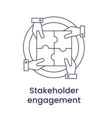 Stakeholder engagement icon, ESG Governance concept. Vector illustration isolated on a white background.