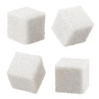 Set of white sugar cubes cut out