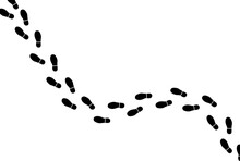 Footsteps, Shoeprint Icon. Human Footpath Walking Route, Trail. Vector Illustration.