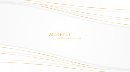 Aufkleber - White background with elegant golden lines, use for template or cover. Elegant premium white background. vector illustration
