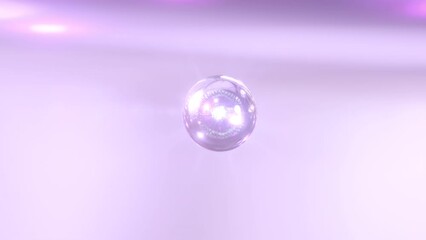 Poster - 3D animation Liquid serum is made from the components of Macro Shots. Essentials for serum design in cosmetics. Beautiful macro photo of a variety of water bubbles.