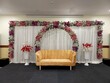 flower decoration on white curtain in Banquet hall