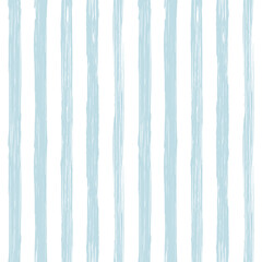 Wall Mural - Stripes pattern, summer blue striped seamless vector background, navy brush strokes. pastel grunge stripes, watercolor paintbrush line