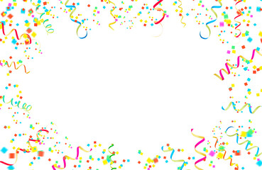 festive overlay, party streamers, serpentine, curly paper ribbons. colorful explosion confetti. mult