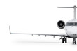 Front view of the private jet isolated on transparent background