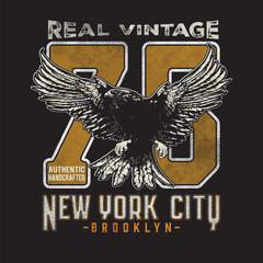 vector varsity eagle new york college print