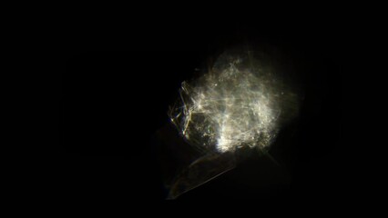 Poster - Easy to add lens flare effects for overlay designs or screen blending mode to make high-quality images. Abstract sun burst, iridescent glare over black background. Wide angle horizontal wallpaper.