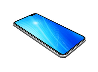 Canvas Print - Blue smartphone mockup isolated on transparent background. 3D render