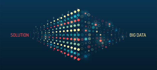 Fototapete - Sorting a large amount of data on a dark background. Structuring the flow of information. Data analytics concept. Futuristic file organized.