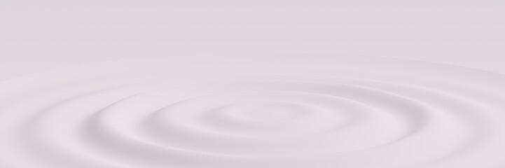 Concentric white ripples abstract minimal 3d rendering background, round waves pattern