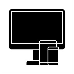 Fototapete - Device Icons of responsive design for presentation, smartphone, tablet, laptop and desktop computer. Vector illustration on white background