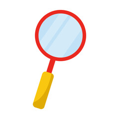 School magnifying glass for looking at small objects vector illustration. Physics, science, education concept
