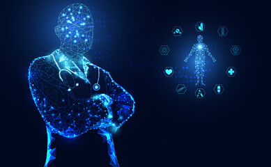 Poster - abstract health medical science healthcare icon digital technology doctor concept modern innovation,