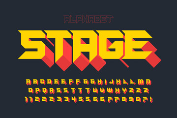 Aufkleber - Strong display font design, dynamic alphabet, letters and numbers.