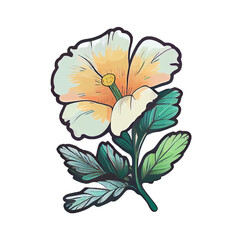 Sticker - Cute flower hand drawn element, perfect for decorating  Valentine Day or Mother Day card.