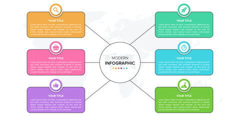Poster - Creative concept for infographic element vector 6 options, steps, list, process. Abstract elements of graph, diagram with steps, options, parts or processes, timeline infographics, workflow or chart.