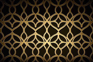 Wall Mural -  a gold pattern on a black background with a black background and a black background with a gold pattern on it and a black background with a gold pattern.  generative ai