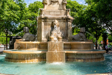 Poster - Chatelet fountain in Paris, France