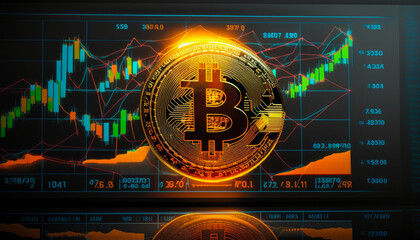 Bitcoin and cryptocurrency concept, generative ai 