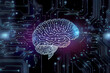 © Sarah - Leuchtendes menschlichen Gehirn mit Symbolen der Technologie drum herum. Künstliche Intelligenz Konzept - Generative Ai