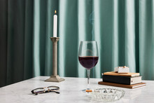 Bohemian Composition With Wine And Books