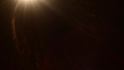 Aufkleber - Easy to add lens flare effects for overlay designs or screen blending mode to make high-quality images. Abstract sun burst, digital flare, iridescent glare over black background.