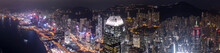 Hong Kong Island At Night Panorama 2