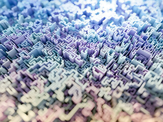 Leinwandbilder - Infinite maze mega city: technology and development concepts, original 3d rendering