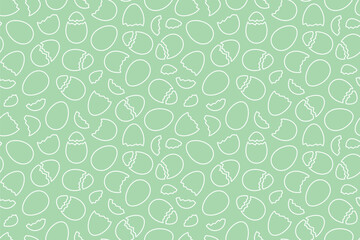 seamless Easter pattern with eggs and cracked egg shells- vector illustration