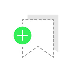 Poster - add button, no saved file, empty bookmark concept illustration flat design vector eps10. modern grap