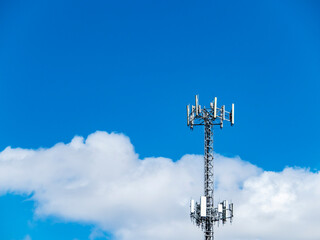 A cell phone tower on a clear day