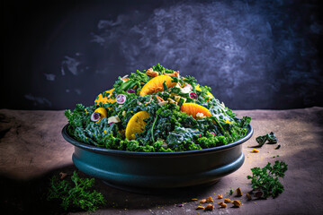 Poster - Kale and citrus salad. Generative AI