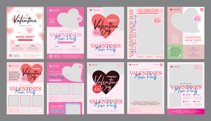 Wall Mural - Valentine's Party Invitations Flyer Packs - 10 Templates - Perfect for your Valentines Party Part 3