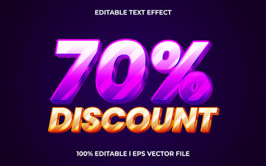 Poster - 70% discount 3d text effect and editable text, template 3d style use for business tittle