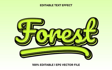Poster - Forest 3d text effect and editable text, template 3d style use for business tittle
