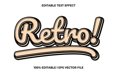 Poster - retro 3d text effect and editable text, vintage template 3d style use for business tittle