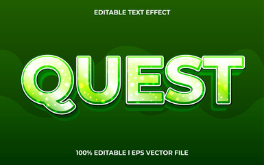Poster - quest 3d text effect and editable text, template 3d style use for business tittle