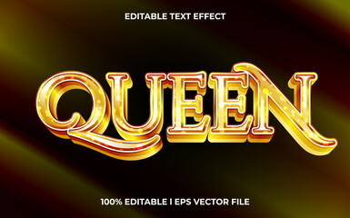Poster - queen 3d text effect and editable text, template 3d style use for business tittle