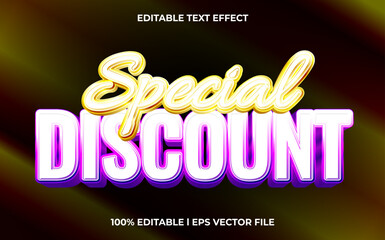 Poster - Special discount 3d text effect and editable text, template 3d style use for business tittle