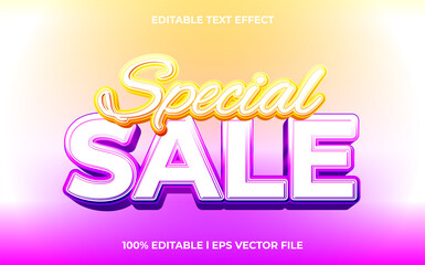 Poster - Special sale 3d text effect and editable text, template 3d style use for business tittle