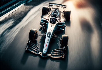 Wall Mural - Motor sport racing car on a track, speed and performance. Generative ai